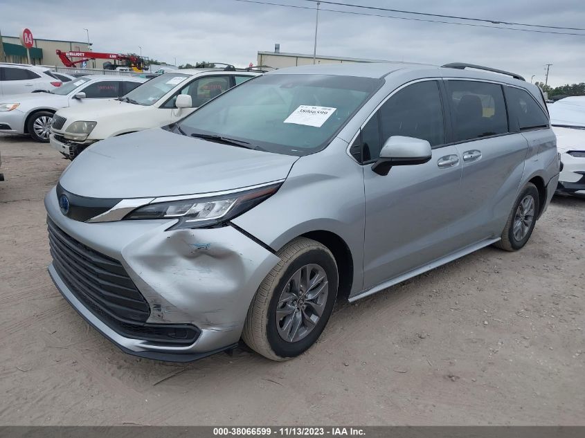 2022 Toyota Sienna Le VIN: 5TDKRKEC6NS095455 Lot: 38066599