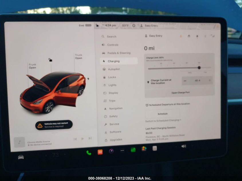 2023 Tesla Model Y Awd/Long Range Dual Motor All-Wheel Drive VIN: 7SAYGDEE2PF701311 Lot: 38068208