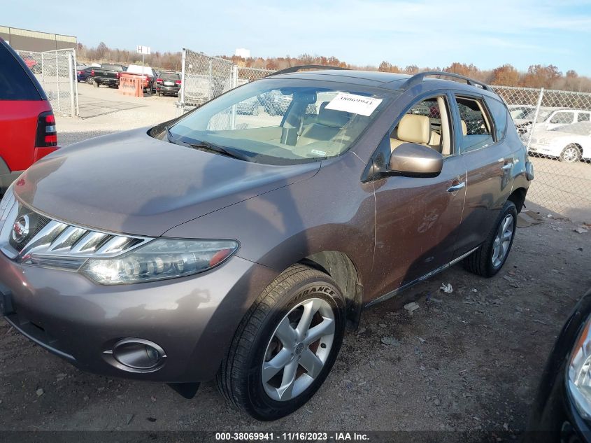 2010 Nissan Murano Sl VIN: JN8AZ1MW1AW120441 Lot: 38069941