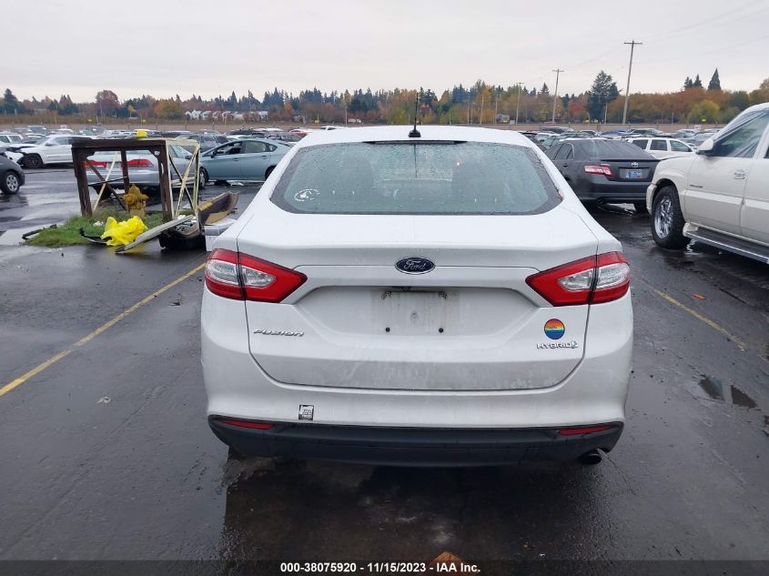 2016 Ford Fusion Hybrid S VIN: 3FA6P0UU0GR157837 Lot: 38075920