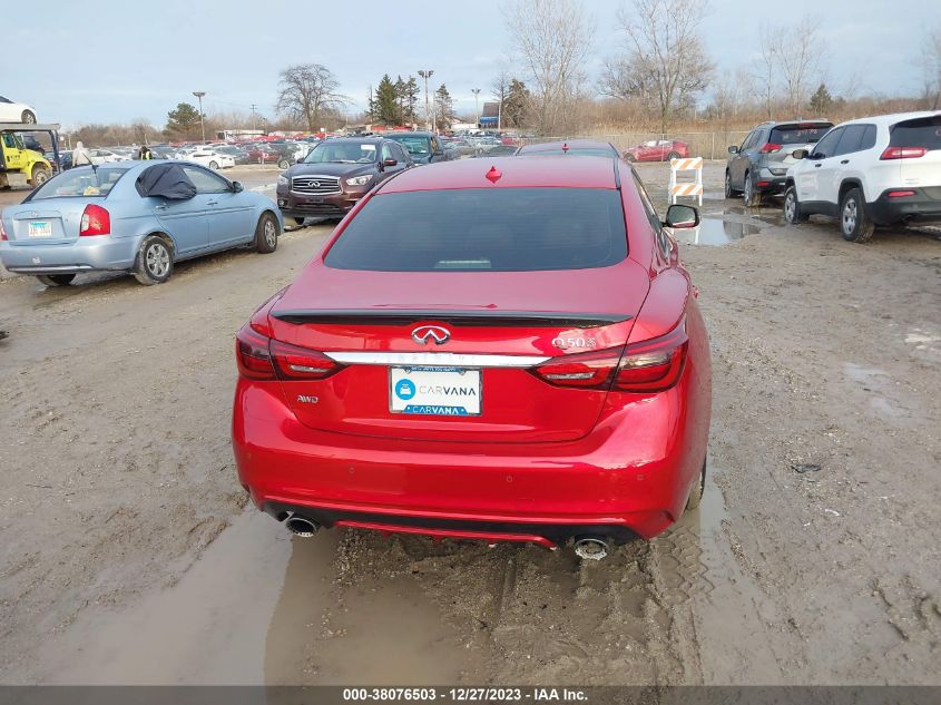 2020 Infiniti Q50 Red Sport 400 VIN: JN1FV7AR0LM660170 Lot: 38076503