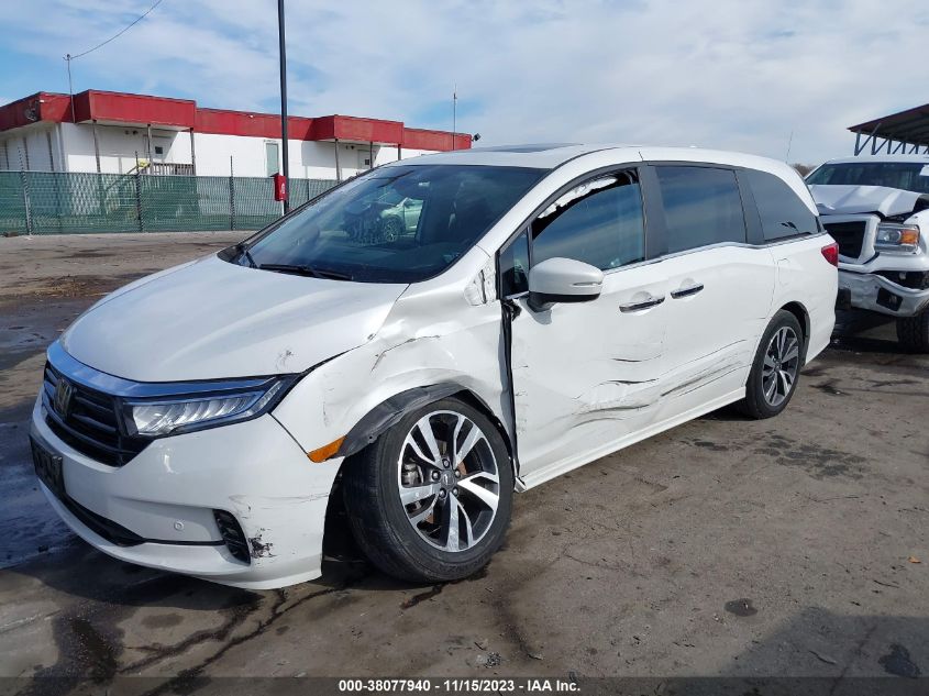 2022 Honda Odyssey Touring VIN: 5FNRL6H81NB009844 Lot: 38077940