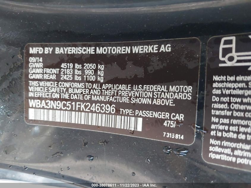 WBA3N9C51FK246396 2015 BMW 428I xDrive