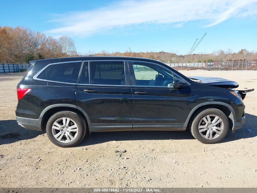 2017 Honda Pilot Lx VIN: 5FNYF5H10HB006535 Lot: 38078642