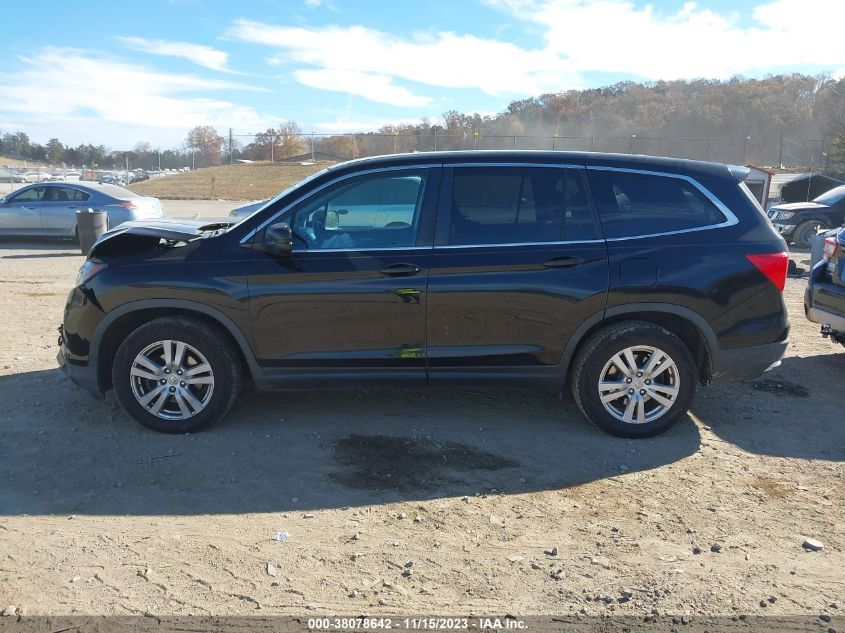 2017 Honda Pilot Lx VIN: 5FNYF5H10HB006535 Lot: 38078642