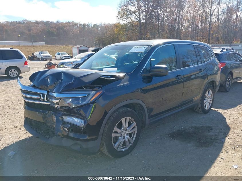 2017 Honda Pilot Lx VIN: 5FNYF5H10HB006535 Lot: 38078642