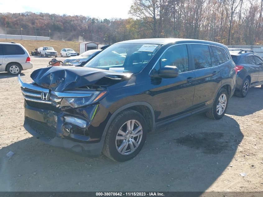 2017 Honda Pilot Lx VIN: 5FNYF5H10HB006535 Lot: 38078642