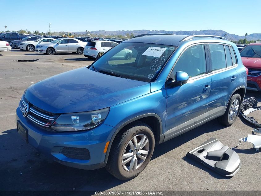 2017 Volkswagen Tiguan 2.0T/2.0T S VIN: WVGAV7AX1HK036253 Lot: 38079057