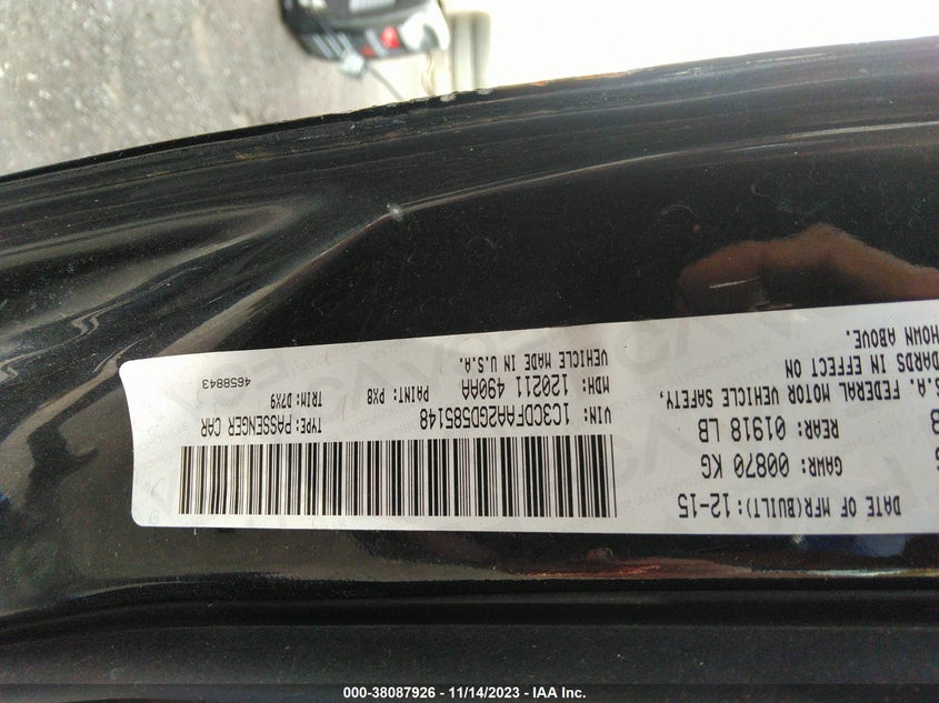 1C3CDFAA2GD585148 2016 Dodge Dart Se