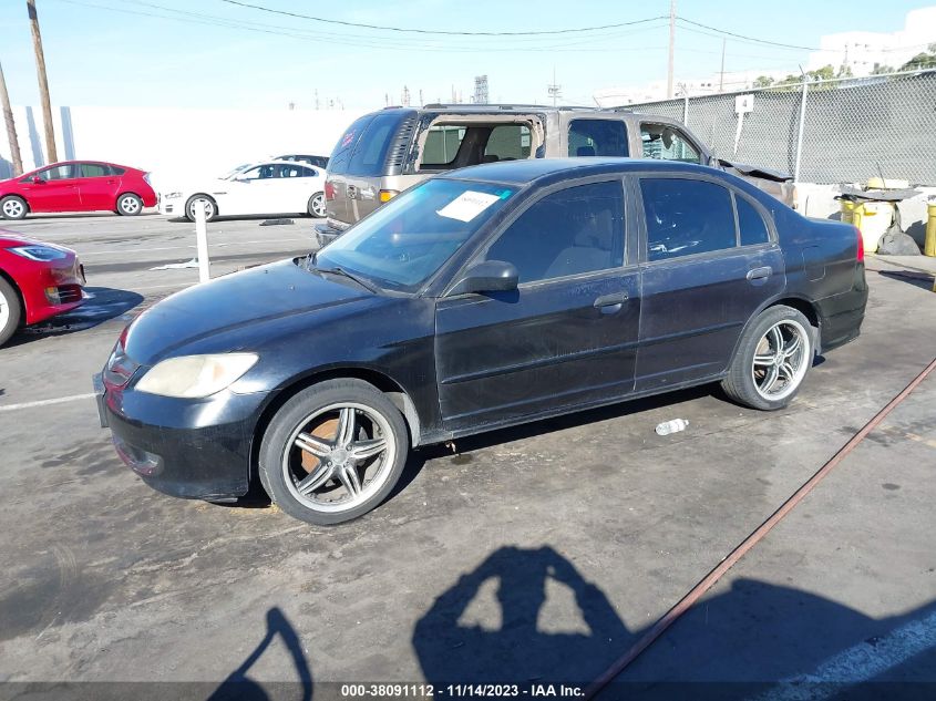 2004 Honda Civic Lx VIN: 2HGES165X4H513221 Lot: 38091112