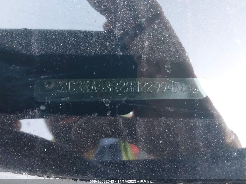 2008 Chrysler 300 Lx VIN: 2C3KA43R28H229945 Lot: 38092349