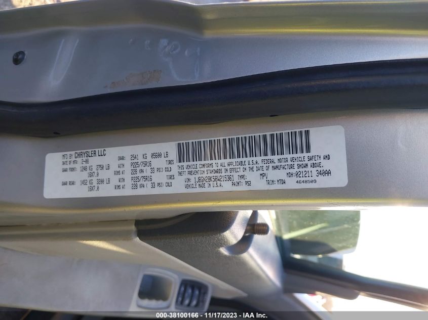 1J8GN28K58W215361 2008 Jeep Liberty Sport