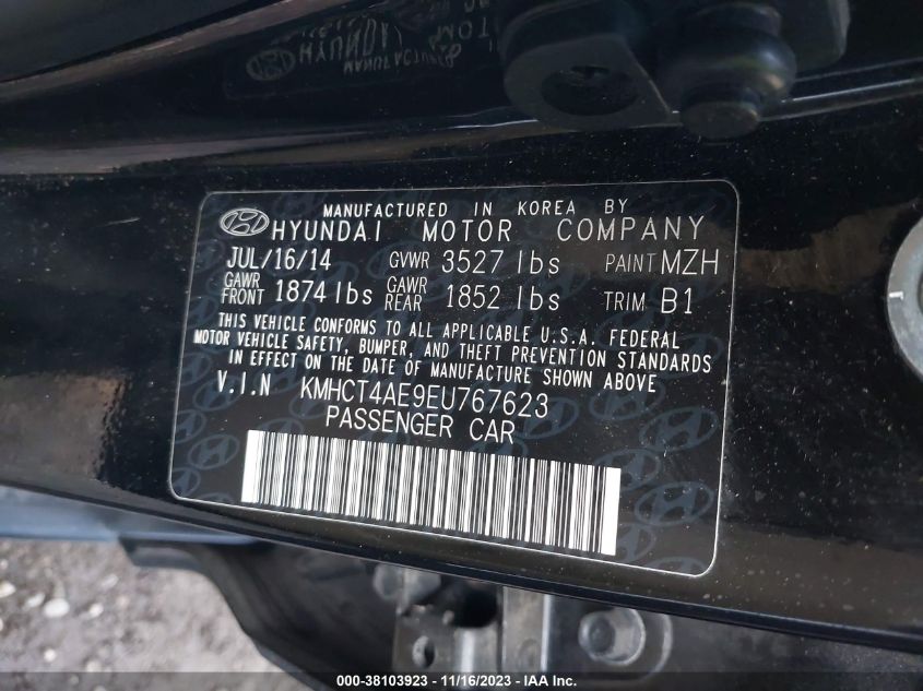 2014 Hyundai Accent Gls VIN: 2T1KR32E07C676425 Lot: 38103923