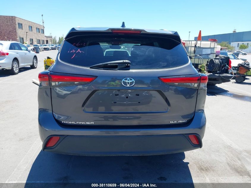 2022 Toyota Highlander Xle VIN: 5TDHZRBH3NS203887 Lot: 38110659