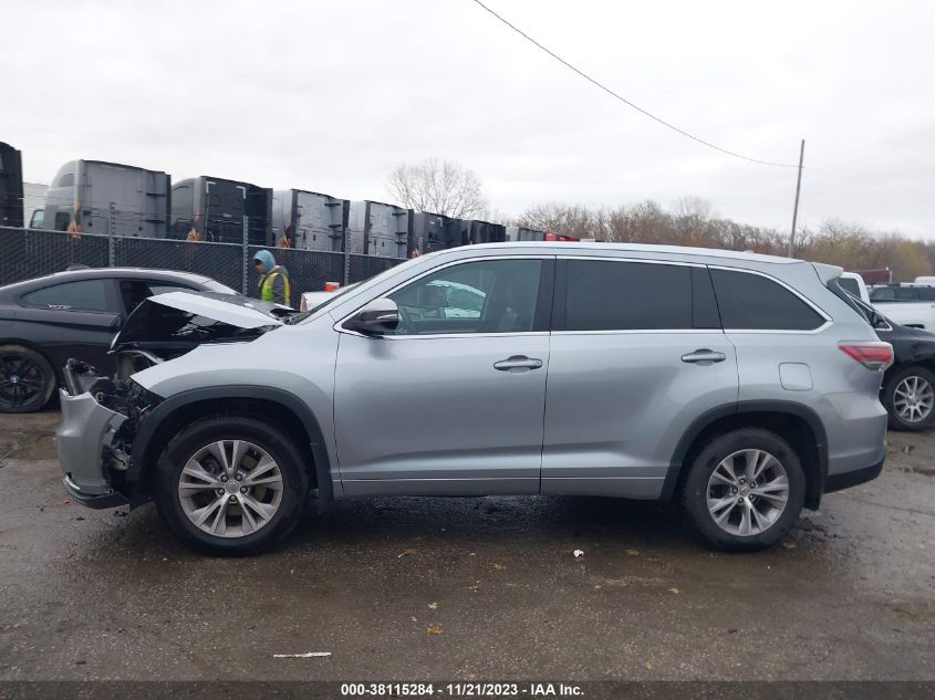 2015 Toyota Highlander Xle V6 VIN: 5TDJKRFH3FS076463 Lot: 38115284