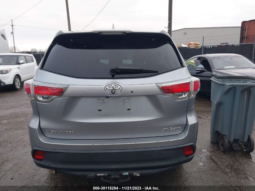 2015 Toyota Highlander Xle V6 VIN: 5TDJKRFH3FS076463 Lot: 38115284