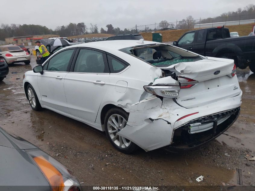 2019 Ford Fusion Hybrid Se VIN: 3FA6P0LU9KR136396 Lot: 38118135