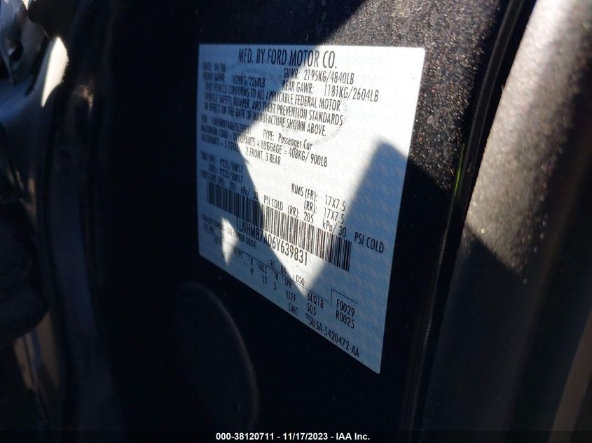 2006 Lincoln Ls V8 VIN: 1LNHM87A06Y639831 Lot: 38120711