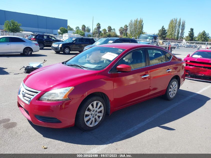 2014 Nissan Sentra Fe+ S/Fe+ Sv/S/Sv/Sr/Sl VIN: 3N1AB7APXEL653502 Lot: 38122199