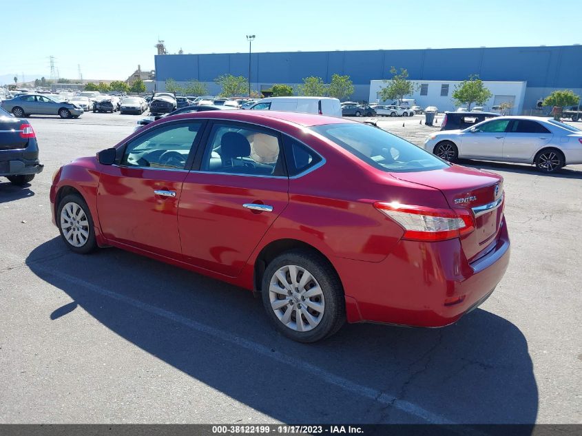 2014 Nissan Sentra Fe+ S/Fe+ Sv/S/Sv/Sr/Sl VIN: 3N1AB7APXEL653502 Lot: 38122199