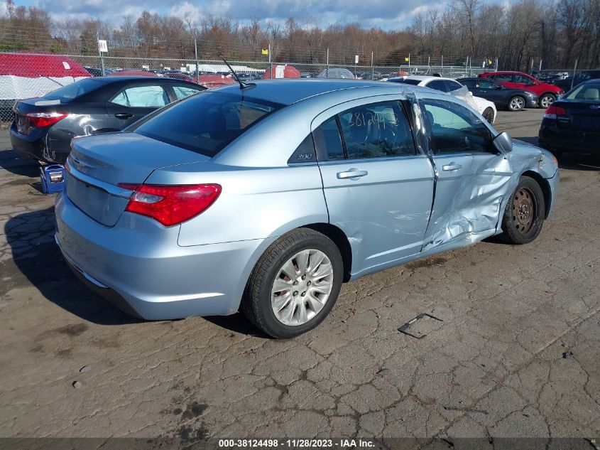 2013 Chrysler 200 Lx VIN: 1C3CCBAB8DN764899 Lot: 38124498