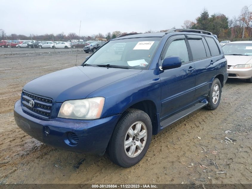 2003 Toyota Highlander V6 (A4) VIN: JTEGF21A030114757 Lot: 38125884