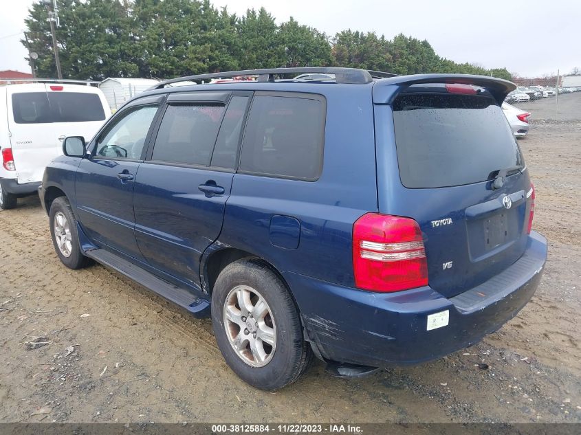 2003 Toyota Highlander V6 (A4) VIN: JTEGF21A030114757 Lot: 38125884