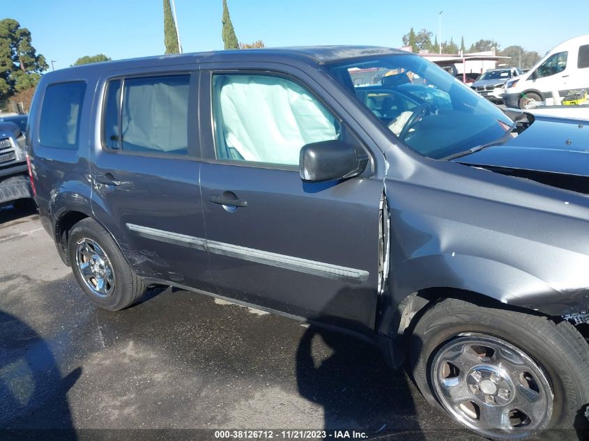 2013 Honda Pilot Lx VIN: 5FNYF3H22DB013459 Lot: 38126712