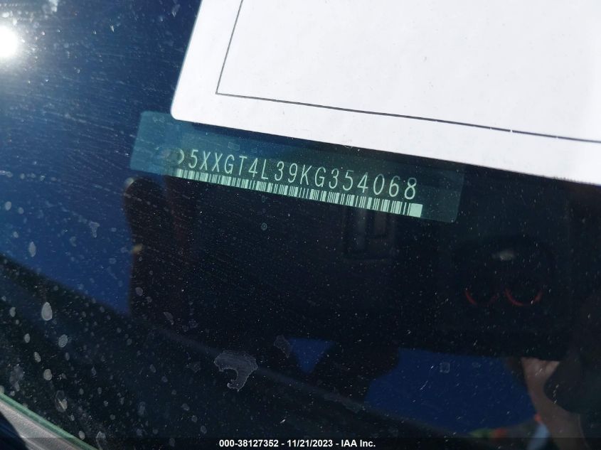 2019 Kia Optima S VIN: 5XXGT4L39KG354068 Lot: 38127352