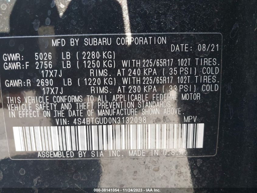 4S4BTGUD0N3132098 2022 Subaru Outback Wilderness