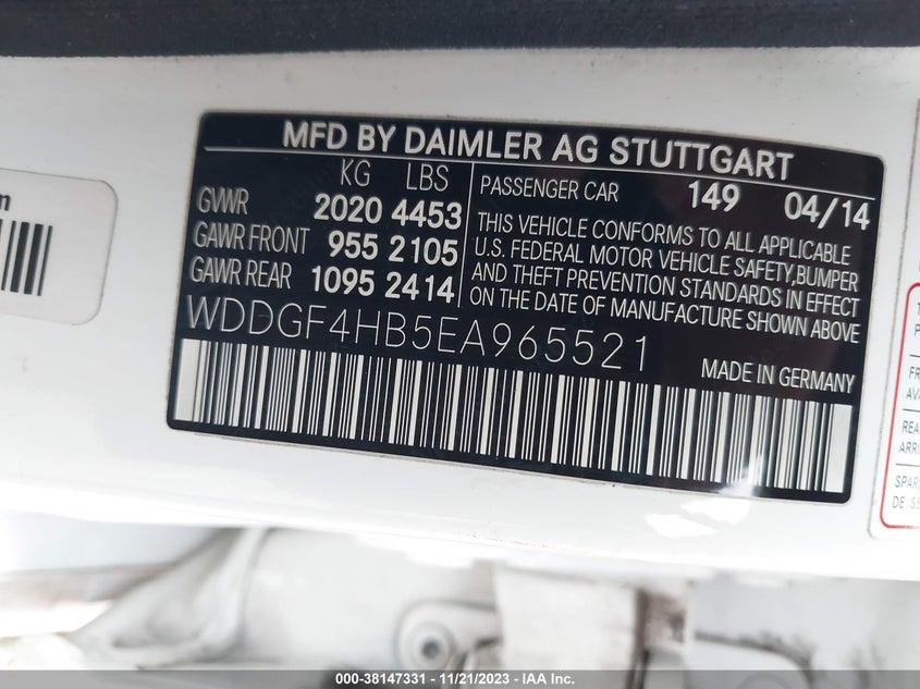 2014 MERCEDES-BENZ C 250 SPORT/LUXURY - WDDGF4HB5EA965521