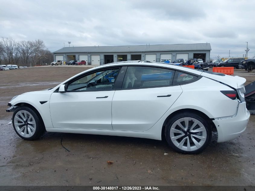 2022 Tesla Model 3 Long Range Dual Motor All-Wheel Drive VIN: 5YJ3E1EBXNF278346 Lot: 38148017