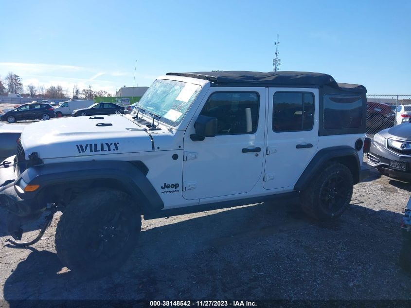 2020 Jeep Wrangler Unlimited Willys 4X4 VIN: 1C4HJXDG3LW197053 Lot: 38148542