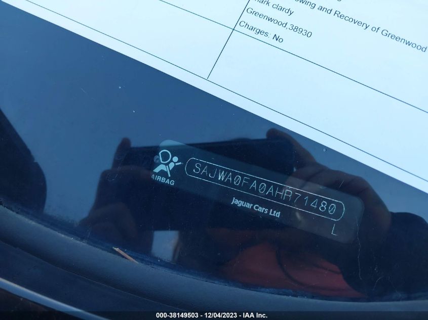 2010 Jaguar Xf VIN: SAJWA0FA0AHR71480 Lot: 38149503