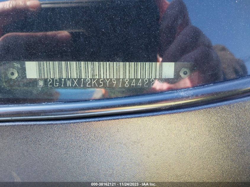 2000 Chevrolet Monte Carlo Ss VIN: 2G1WX12K5Y9184422 Lot: 38162121