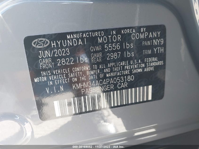 KMHM34AC4PA053180 2023 Hyundai Ioniq 6 Sel