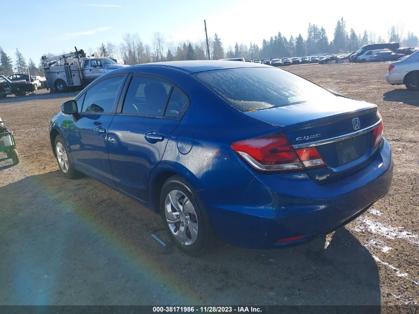 2013 Honda Civic Lx VIN: 2HGFB2F59DH544907 Lot: 38171986