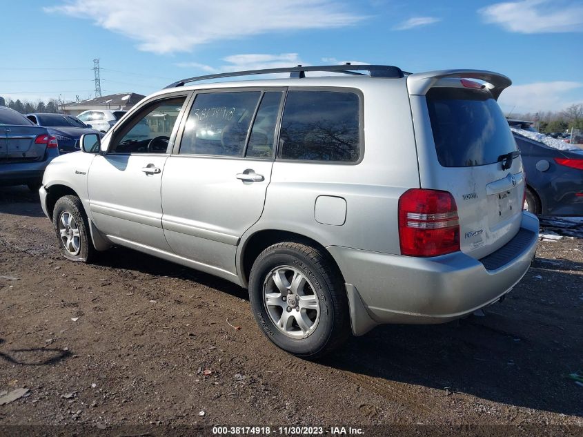 2003 Toyota Highlander Limited VIN: JTEHF21A930098563 Lot: 38174918