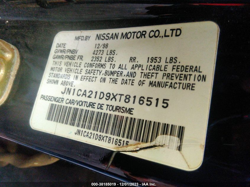 JN1CA21D9XT816515 1999 Nissan Maxima Se-L/Gxe/Gle/Se