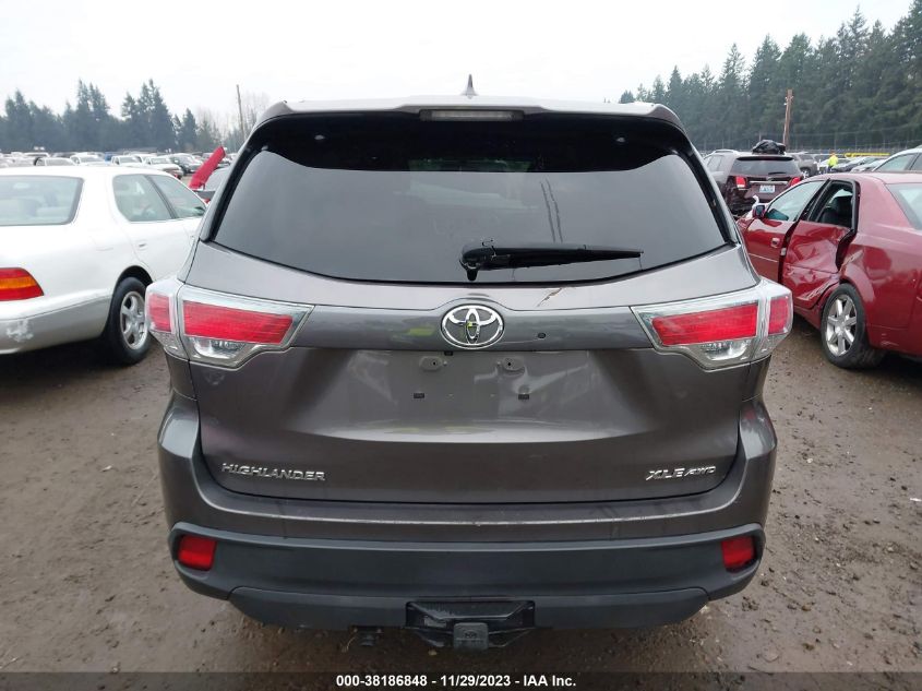 2016 Toyota Highlander Xle V6 VIN: 5TDJKRFH1GS284312 Lot: 38186848