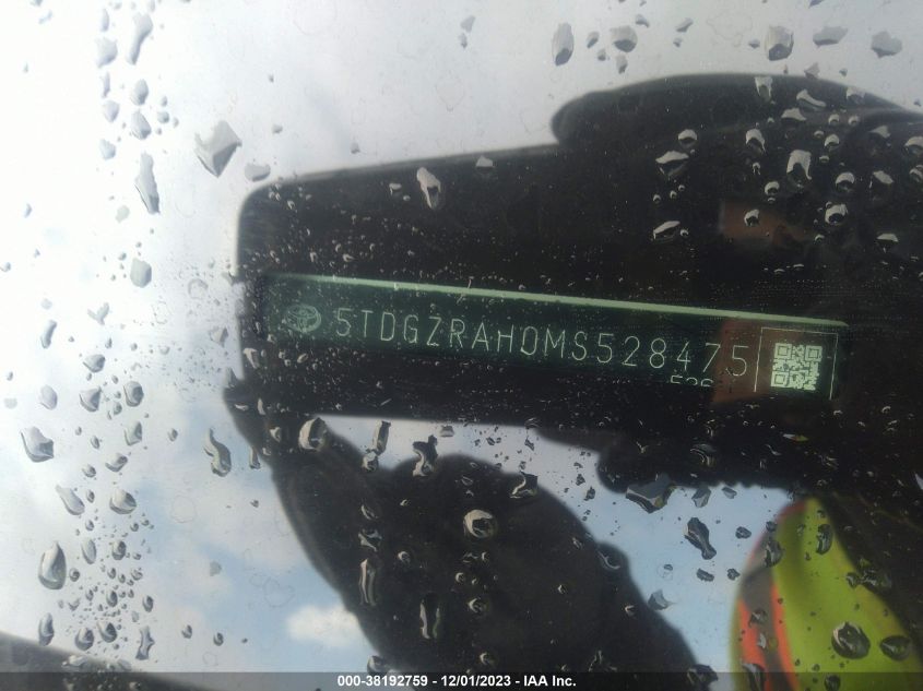 2021 Toyota Highlander Xle VIN: 5TDGZRAH0MS528475 Lot: 38192759