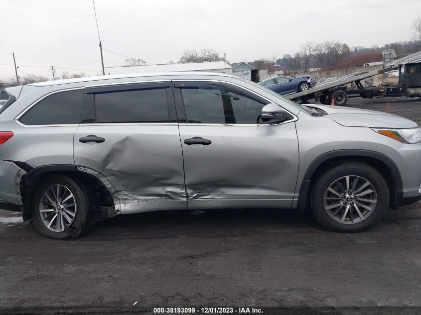 2018 Toyota Highlander Xle VIN: 5TDJZRFH8JS837783 Lot: 38193099