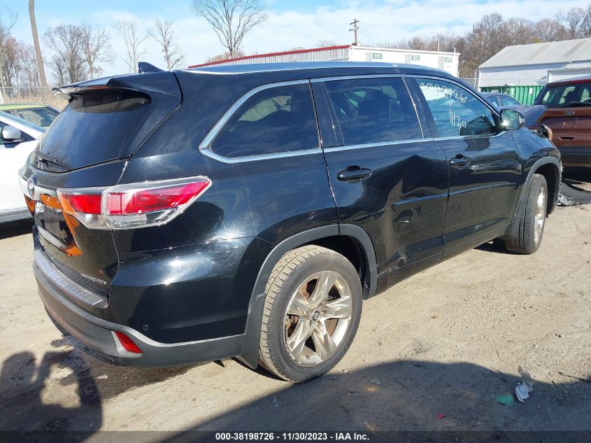 2016 Toyota Highlander Limited V6 VIN: 5TDDKRFH1GS274327 Lot: 38198726