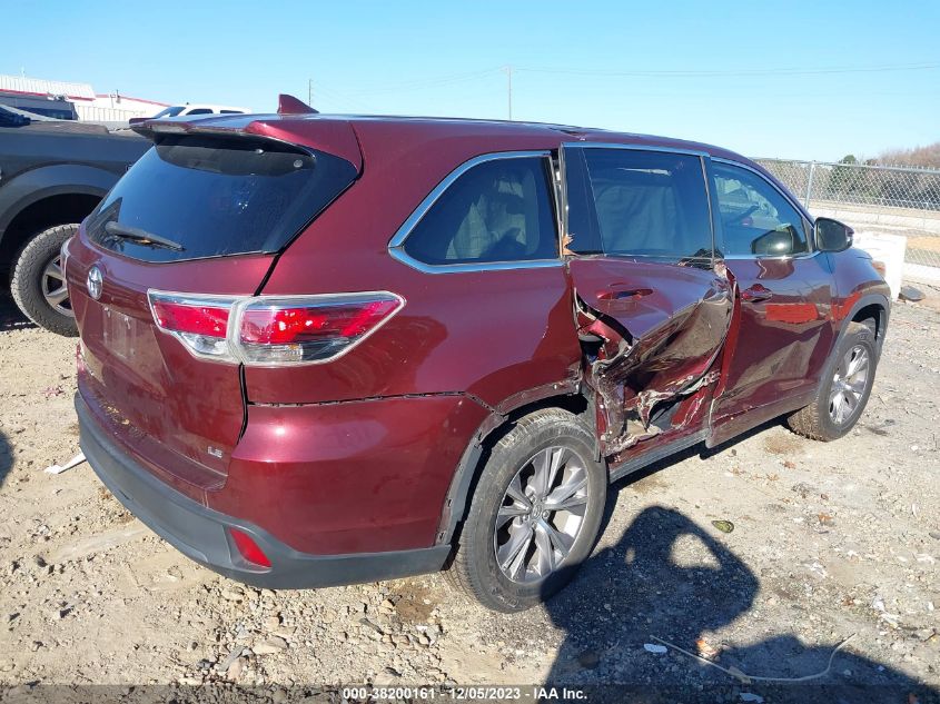 2015 Toyota Highlander Le Plus V6 VIN: 5TDZKRFH2FS055722 Lot: 38200161