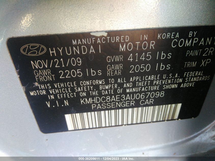 KMHDC8AE3AU067098 2010 Hyundai Elantra Touring Gls