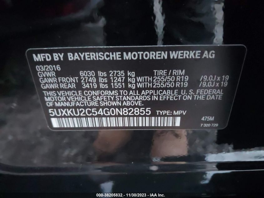 VIN 5UXKU2C54G0N82855 2016 BMW X6, Xdrive35I no.9