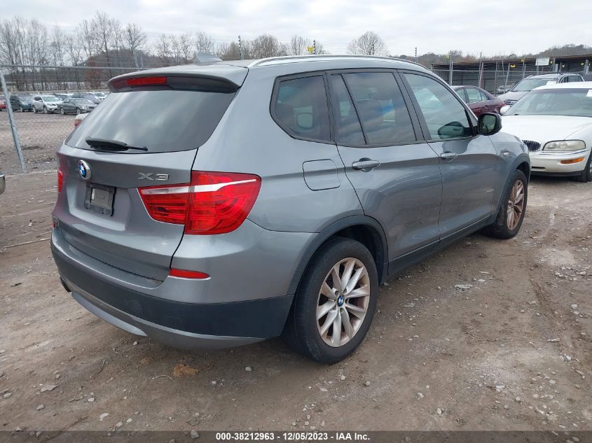 2013 BMW X3 xDrive28I VIN: 5UXWX9C53D0A10837 Lot: 38212963