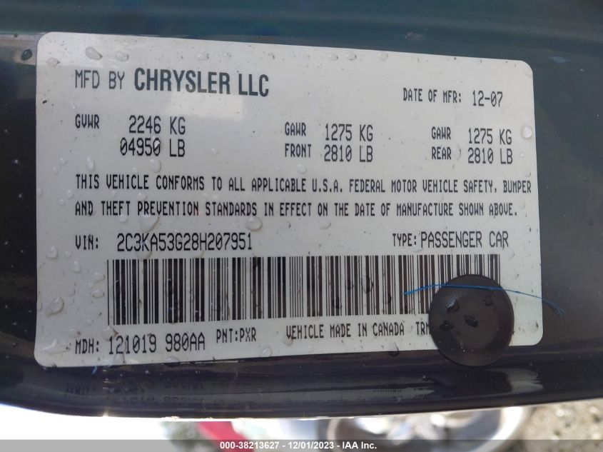 2C3KA53G28H207951 2008 Chrysler 300 Touring