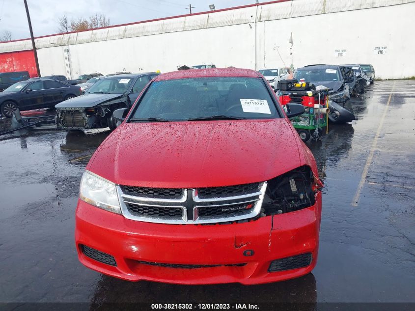 2013 Dodge Avenger Se VIN: 1C3CDZAB7DN625207 Lot: 38215302