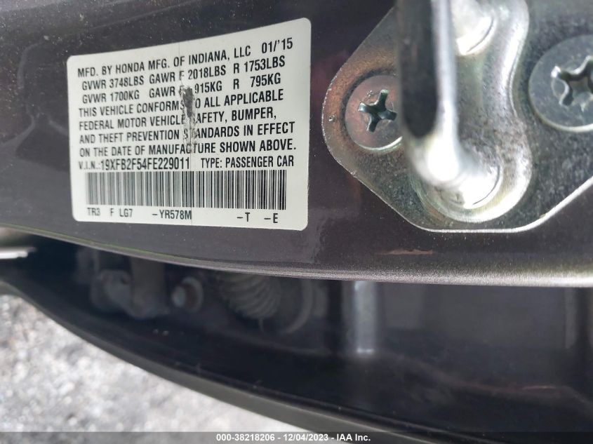 19XFB2F54FE229011 2015 Honda Civic Lx